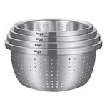 SOGA Stainless Steel Nesting Basin Colander Perforated Kitchen Sink Washing Bowl Metal Basket BOWL615