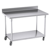 SOGA 120cm Commercial Catering Kitchen Stainless Steel Prep Work Bench Table with Backsplash and WORKBENCHSS8003120CM