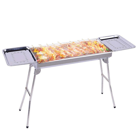 SOGA Skewers Grill with Side Tray Portable Stainless Steel Charcoal BBQ Outdoor 6-8 Persons SKEWERCHARCOALGRILLWITHPLATE