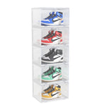 SOGA 5 Tier Transparent Portable Shoe Organiser Sneaker Footwear Folding Plastic Bin Stackable SHOEA9005WHT