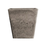 SOGA 27cm Sand Grey Square Resin Plant Flower Pot in Cement Pattern Planter Cachepot for Indoor Home FPOTH2766