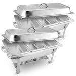 SOGA 2X 3L Triple Tray Stainless Steel Chafing Food Warmer Catering Dish CHAFINGDISH56303X2