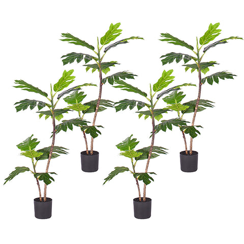 SOGA 4X 90cm 2-Trunk Artificial Natural Green Split-Leaf Philodendron Tree Fake Tropical Indoor APLANT90122QX4