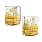 SOGA 2X 3 Tier Golden Yellow Multifunctional Countertop Cosmetic Storage Makeup Perfume Skincare BATHC126X2