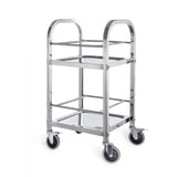 SOGA 2 Tier 500x500x950 Stainless Steel Square Tube Drink Wine Food Utility Cart FOODCART1215