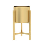 SOGA 45CM Gold Metal Plant Stand with Flower Pot Holder Corner Shelving Rack Indoor Display FPOTH47GLD