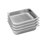 SOGA 4X Gastronorm GN Pan Full Size 1/2 GN Pan 6.5cm Deep Stainless Steel Tray GASTRONORMPANS5409X4