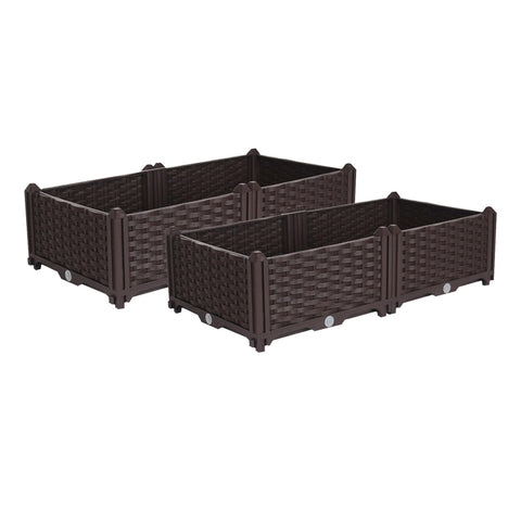 SOGA 2X 80cm Raised Planter Box Vegetable Herb Flower Outdoor Plastic Plants Garden Bed PLANTBOX2AX2