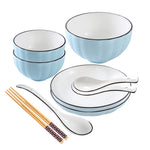 SOGA Blue Japanese Style Ceramic Dinnerware Crockery Soup Bowl Plate Server Kitchen Home Decor Set BOWLG302