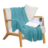 SOGA Teal Diamond Pattern Knitted Throw Blanket Warm Cozy Woven Cover Couch Bed Sofa Home Decor with BLANKET923