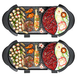 SOGA 2X 2 in 1 Electric Non-Stick BBQ Teppanyaki Grill Plate Steamboat Hotpot 2-8 Person STEAMBOATHOTPOTANDGRILLYUANYANGX2