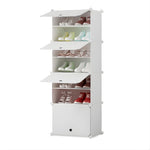 SOGA 7 Tier White Shoe Rack Organizer Sneaker Footwear Storage Stackable Stand Cabinet Portable SHOEBOX91