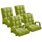 SOGA 4X Foldable Lounge Cushion Adjustable Floor Lazy Recliner Chair with Armrest Yellow Green LOUNGEARMYELLOWX4