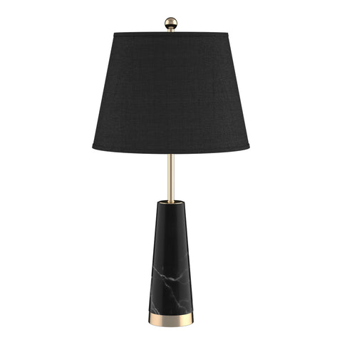 SOGA 68cm Black Marble Bedside Desk Table Lamp Living Room Shade with Cone Shape Base TABLELAMPG68