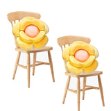 SOGA 2X Yellow Double Flower Shape Cushion Soft Bedside Floor Plush Pillow Home Decor SCUSHION003X2
