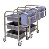 SOGA 2X 3 Tier Food Trolley Food Waste Cart Five Buckets Kitchen Food Utility 80x43x89cm Round FOODCART1212X2