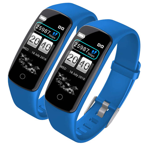 SOGA 2X Sport Monitor Wrist Touch Fitness Tracker Smart Watch Blue SWATCHV8BLUEX2