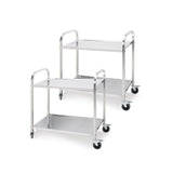 SOGA 2X 2 Tier 75x40x83.5cm Stainless Steel Kitchen Dinning Food Cart Trolley Utility Small FOODCART1006X2