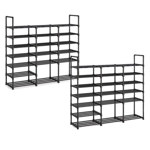 SOGA 2X 19-Shelf Tier Shoe Storage Shelf Space-Saving Caddy Rack Organiser with Handle RACK0004X2