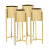 SOGA 4X 60cm Gold Metal Plant Stand with Flower Pot Holder Corner Shelving Rack Indoor Display FPOTH62GLDX4