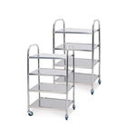 SOGA 2X 4 Tier 860x540x1170 Stainless Steel Kitchen Dining Food Cart Trolley Utility FOODCART1116X2