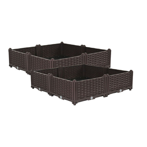 SOGA 2X 80cm Raised Planter Box Vegetable Herb Flower Outdoor Plastic Plants Garden Bed PLANTBOX4CX2