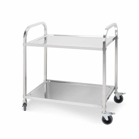 SOGA 2 Tier 85x45x90cm Stainless Steel Kitchen Dining Food Cart Trolley Utility Medium FOODCART1005