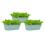 SOGA 49.5cm Green Rectangular Planter Vegetable Herb Flower Outdoor Plastic Box with Holder Balcony PLANTBOX3Y