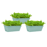 SOGA 49.5cm Green Rectangular Planter Vegetable Herb Flower Outdoor Plastic Box with Holder Balcony PLANTBOX3Y