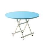 SOGA Blue Dining Table Portable Round Surface Space Saving Folding Desk Home Decor TABLERD724