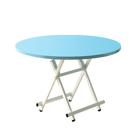 SOGA Blue Dining Table Portable Round Surface Space Saving Folding Desk Home Decor TABLERD724