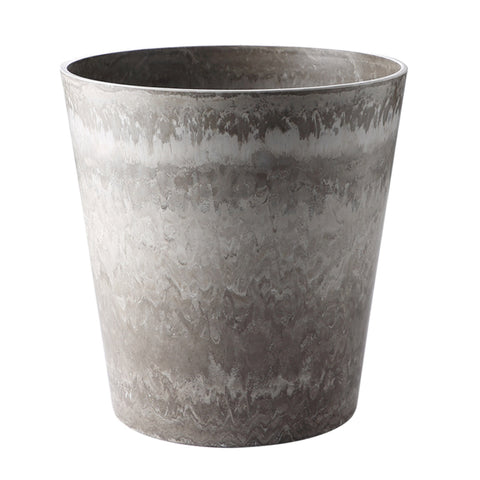 SOGA 32cm Rock Grey Round Resin Plant Flower Pot in Cement Pattern Planter Cachepot for Indoor Home FPOTE3264