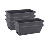 SOGA 49.5cm Black Rectangular Planter Vegetable Herb Flower Outdoor Plastic Box with Holder Balcony PLANTBOX5G