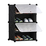 SOGA 4 Tier Shoe Rack Organizer Sneaker Footwear Storage Stackable Stand Cabinet Portable Wardrobe SHOEBOX104