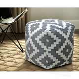 Vintage Geometric Pouf Cotton Printed Footstool Ottoman Pouffe Cover 55 cm X 45 V262-CI-STK-13BP