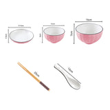 SOGA Pink Japanese Style Ceramic Dinnerware Crockery Soup Bowl Plate Server Kitchen Home Decor Set BOWLG115