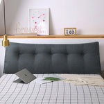 SOGA 100cm Dark Grey Triangular Wedge Bed Pillow Headboard Backrest Bedside Tatami Cushion Home PILLOWFAB100GREY
