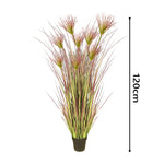 SOGA 120cm Purple-Red Artificial Indoor Potted Papyrus Plant Tree Fake Simulation Decorative APLANTFH60152