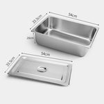 SOGA 12X Gastronorm GN Pan Full Size 1/1 GN Pan 20cm Deep Stainless Steel Tray With Lid GP5406WLIDX12