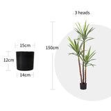 SOGA 2X 150cm Artificial Natural Green Dracaena Yucca Tree Fake Tropical Indoor Plant Home Office APLANTJL1503QX2