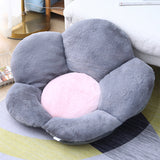 SOGA Dark Gray Whimsical Big Flower Shape Cushion Soft Leaning Bedside Pad Floor Plush Pillow Home SCUSHION081