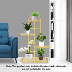 SOGA 2X 4 Tier 5 Pots Gold Metal Plant Stand Flowerpot Display Shelf Rack Indoor Home Office Decor FPOTH12X2