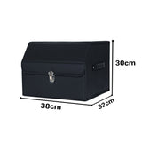 SOGA 2X Leather Car Boot Collapsible Foldable Trunk Cargo Organizer Portable Storage Box With Lock STORAGEBLKV20SMLX2