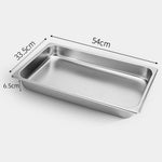 SOGA 2X Gastronorm GN Pan Full Size 1/1 GN Pan 6.5cm Deep Stainless Steel Tray GASTRONORMPANS5403X2