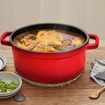 SOGA 2X Cast Iron 24cm Enamel Porcelain Stewpot Casserole Stew Cooking Pot With Lid Orange STEWPOT24CMORANGEX2