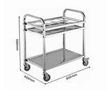 SOGA 2 Tier Stainless Steel 8 Compartment Kitchen Seasoning Car Service Trolley Condiment Holder FOODCART1209