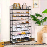 SOGA 2X 10 Tier Shoe Storage Shelf Space-Saving Caddy Rack Organiser with Handle RACK0008X2