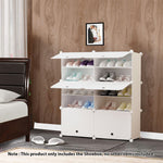 SOGA 5 Tier 2 Column White Shoe Rack Organizer Sneaker Footwear Storage Stackable Stand Cabinet SHOEBOX94