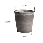 SOGA 32cm Rock Grey Round Resin Plant Flower Pot in Cement Pattern Planter Cachepot for Indoor Home FPOTE3264