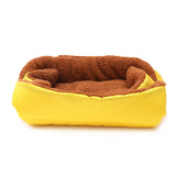 SOGA Yellow Dual-purpose Cushion Nest Cat Dog Bed Warm Plush Kennel Mat Pet Home Travel Essentials CARPETBAG03